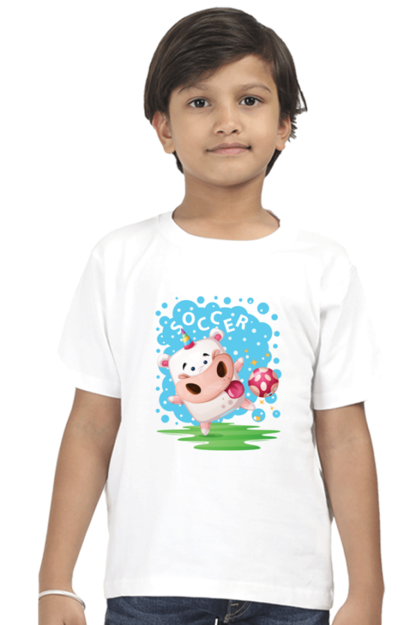 Cute Cartoon Cow "Soccer" Boys' Cotton T-Shirt - Image 6