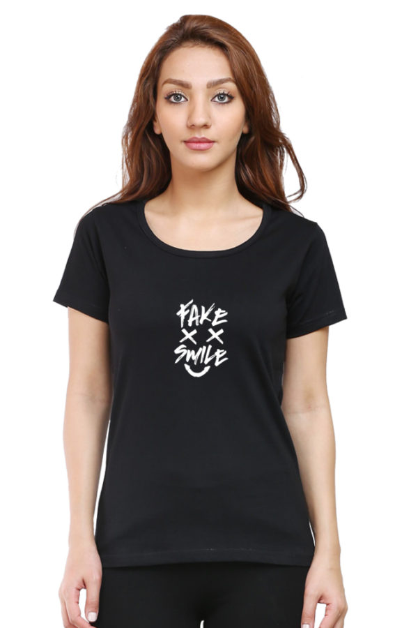 Fake Smile Statement Cotton T-Shirt - Image 6