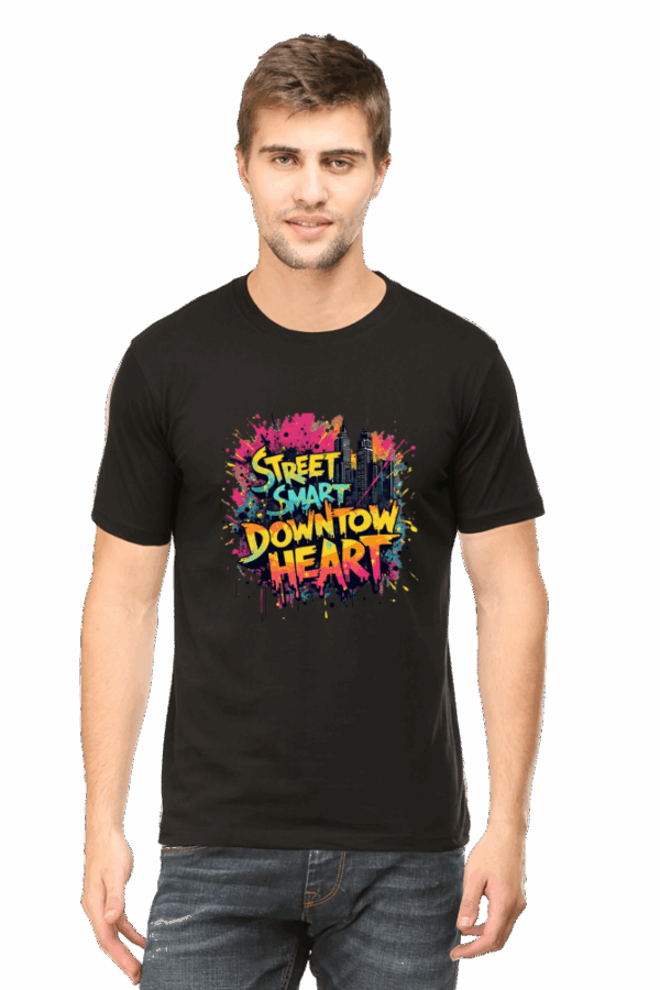 Classic "Street Smart Downtown Heart" City View Cotton T-Shirt - Image 6