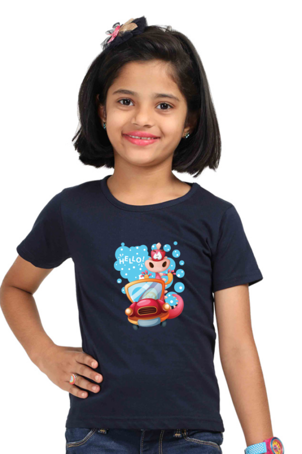 Fun Girls' Cotton Hello T-Shirt - Image 4