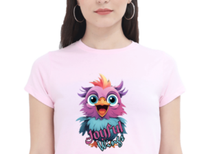Women's Joyful Wings Cropped Top | Colorful Bird Print | Comfortable & Trendy