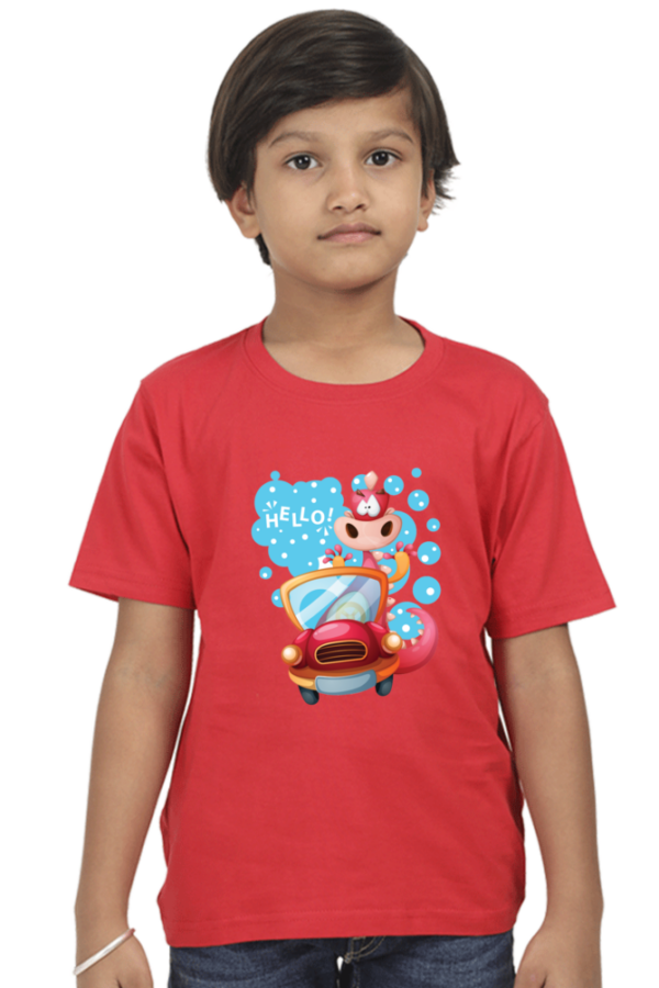 Cute Cartoon Animal Hello Cotton T-Shirt - Image 4