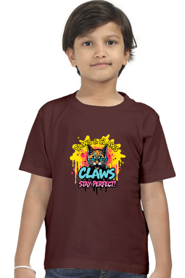 Angry Cat "Claws" Boys' Crew T-Shirt - Image 2