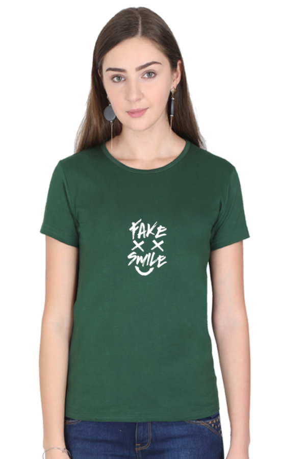 Fake Smile Statement Cotton T-Shirt - Image 4