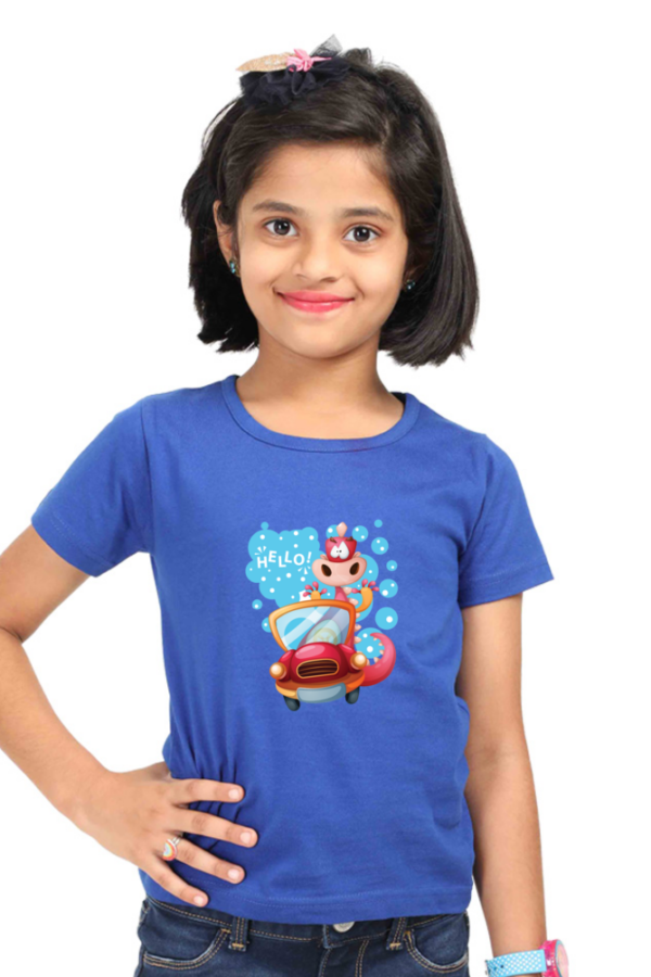 Fun Girls' Cotton Hello T-Shirt - Image 3