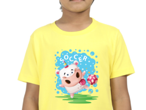 Cute Cartoon Cow "Soccer" Boys' Cotton T-Shirt