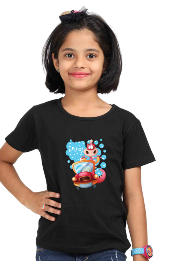 Fun Girls' Cotton Hello T-Shirt - Image 5