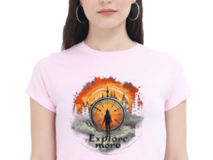 Explore More Women's Cotton Crop Top  | Adventure Vibe with Girl Silhouette