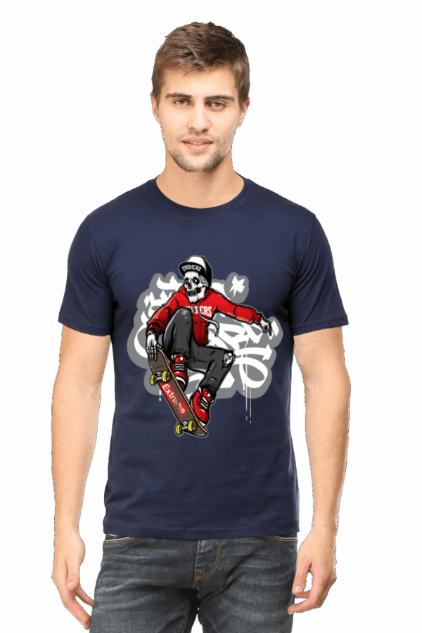 Undead & Extreme Skateboard Man Cotton T-Shirt - Image 5