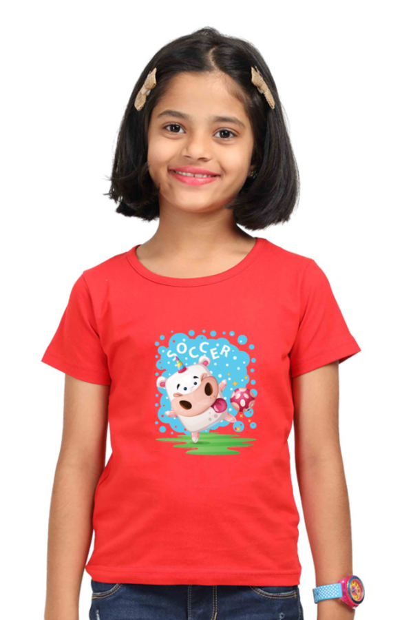 Girls Cotton "Soccer" T-Shirt - Image 2