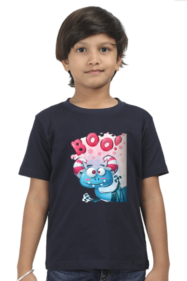 Boys' Cotton "Boo!" Cartoon Animal T-Shirt - Image 5