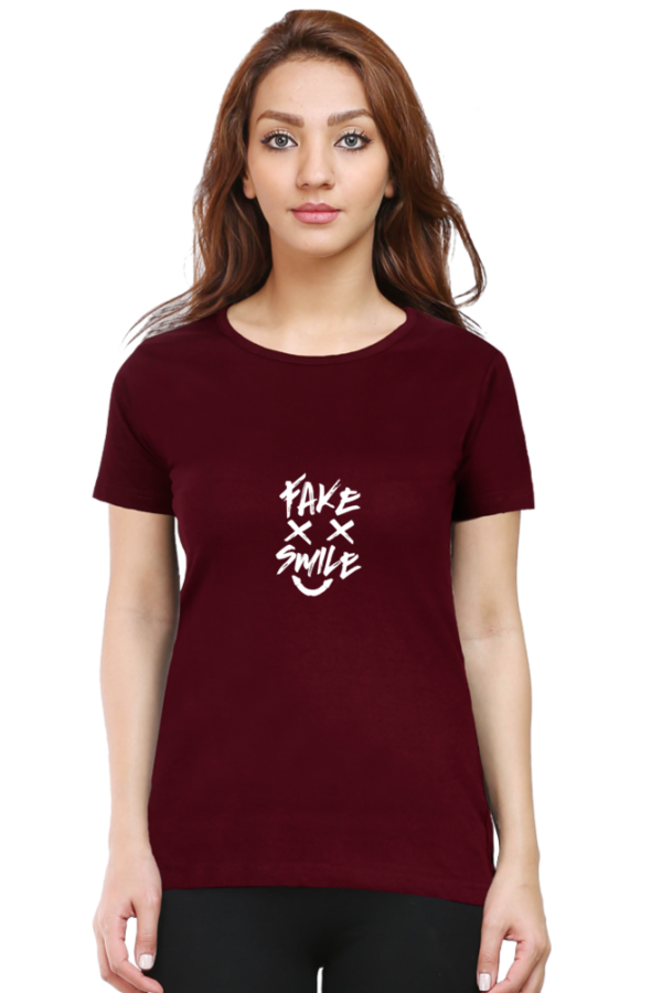 Fake Smile Statement Cotton T-Shirt - Image 2