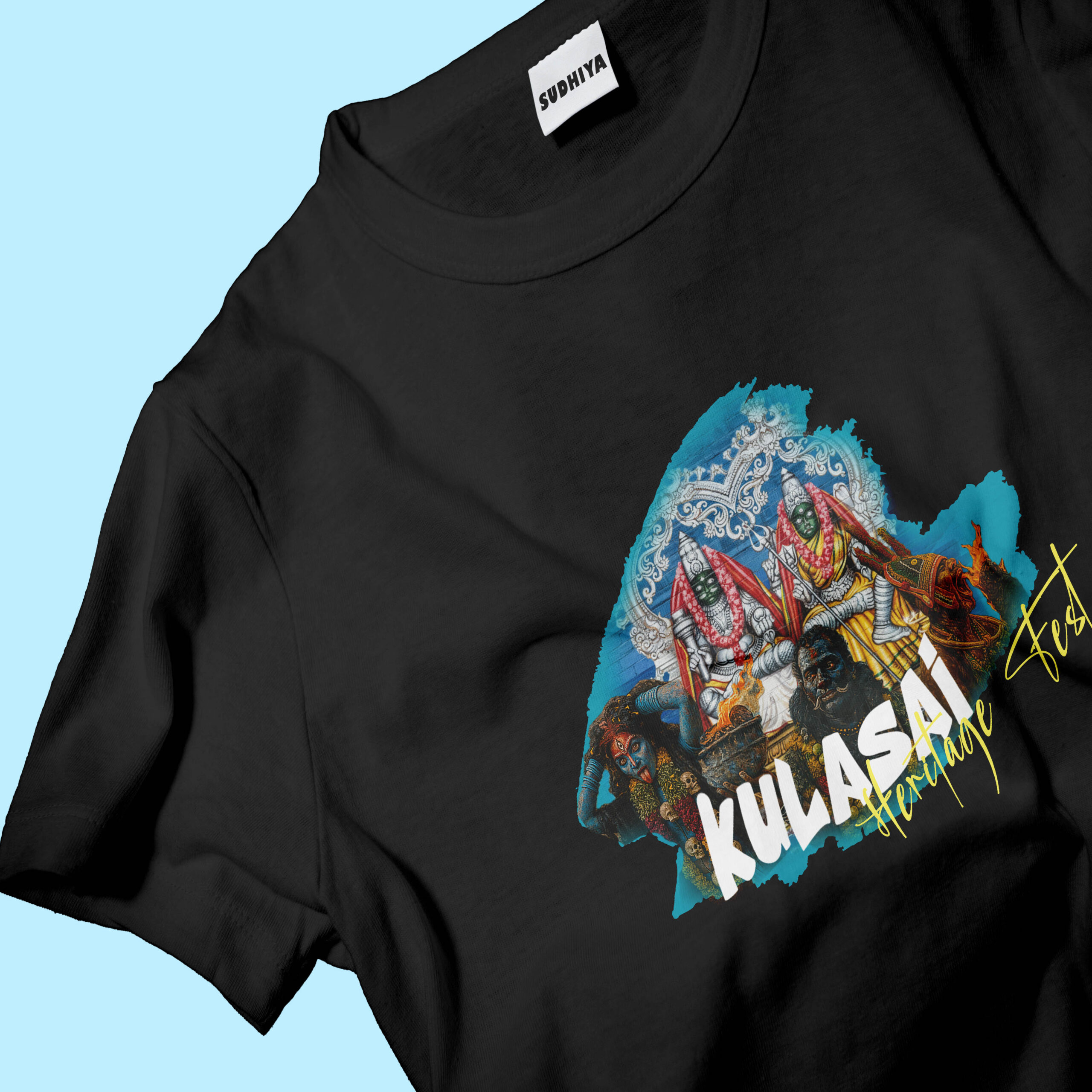 Dasara D1 img1 scaled Graphic Tees - Kulasai Graffiti Tee - Dasara Tamil Nadu Heritage Edition - 100% Stylish & Comfort