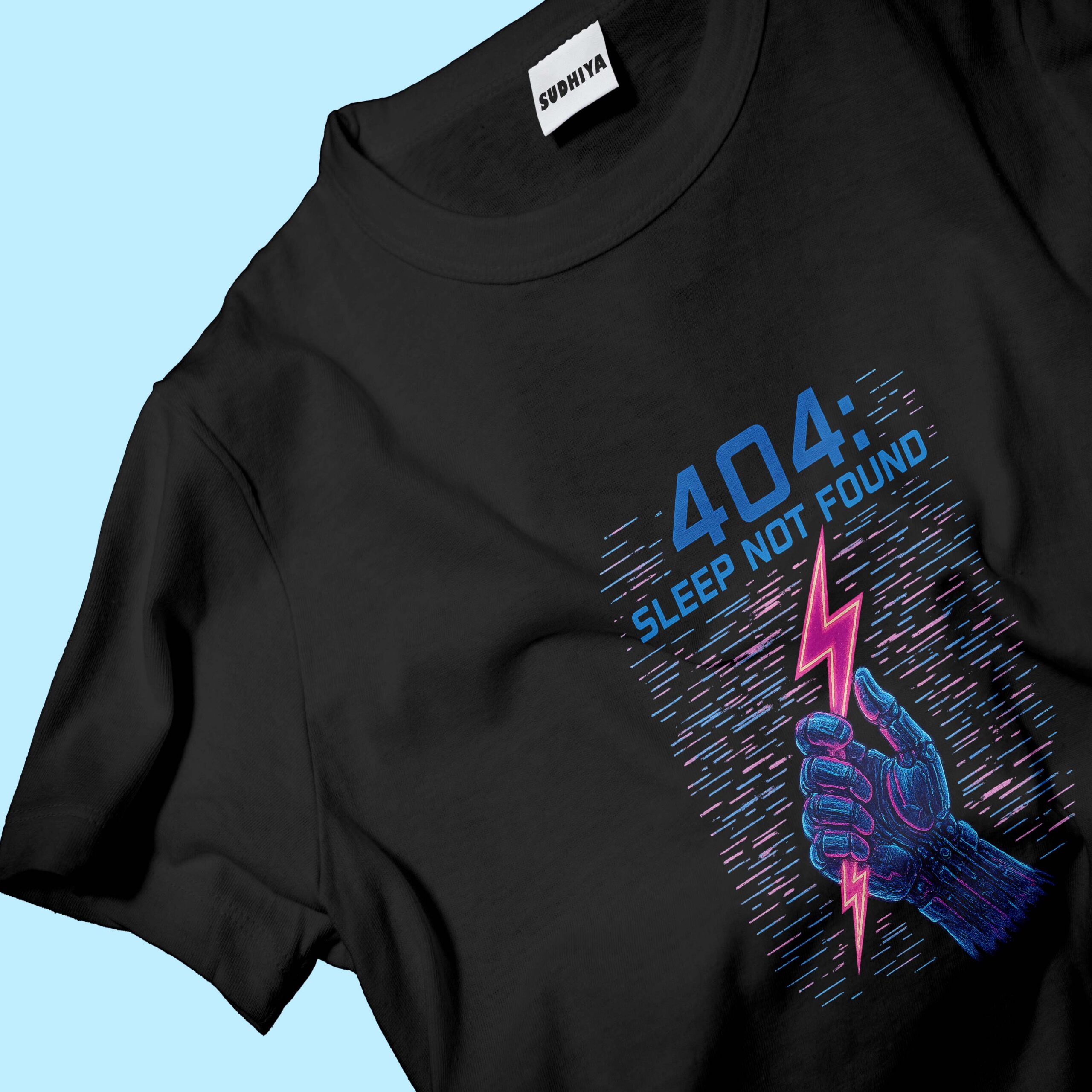 Sudhiya D1 image3 scaled Typography Tees - Sleep Not Found: 404 — 100% Premium Comfort, Everyday Bold