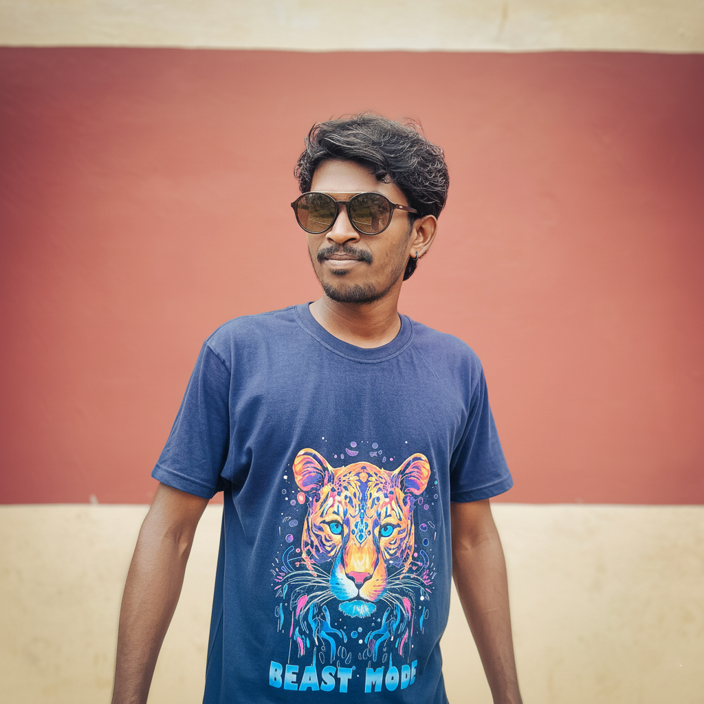 Graphic Tees, Beast Mode Graphic T-Shirt, Men’s Streetwear Cotton Tee, Premium Bio-Washed Tees India,