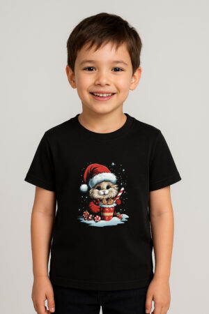 Christmas Special Kids T-Shirt 2025 – Premium Bunny Santa Design Tee for Children | Soft 100% Cotton