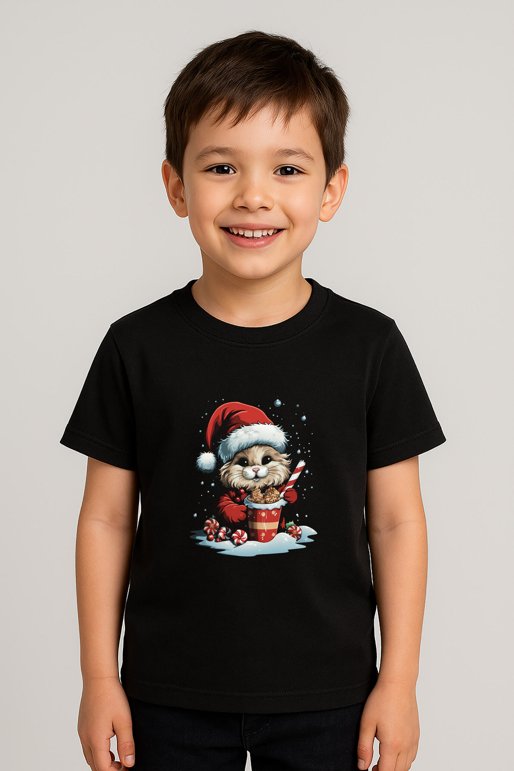 CRK D2 image2 scaled Christmas Special Kids T-Shirt 2025 – Premium Bunny Santa Design Tee for Children | Soft 100% Cotton