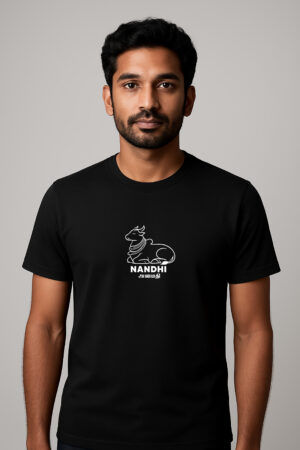 Minimal Tamil Cultural Tees – Poerful NANDHI “அமைதி” Pure Cotton Comfort Wear - 100% Cotton