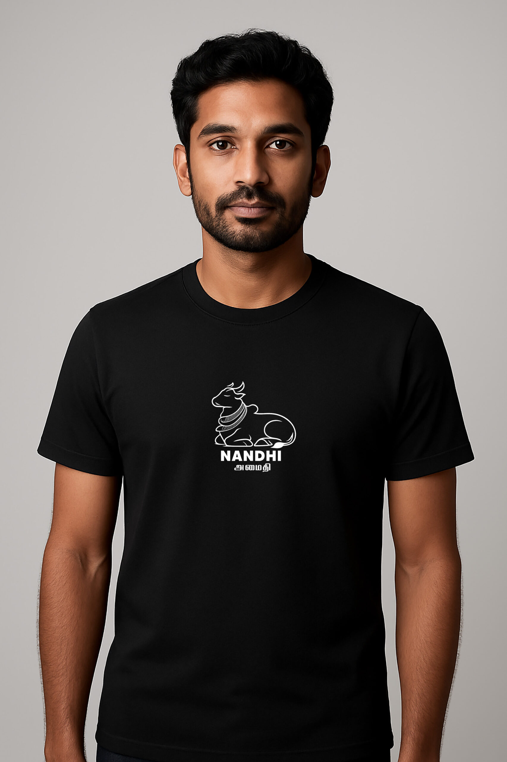 Minimal Tamil Cultural Tees – Poerful NANDHI “அமைதி” Pure Cotton Comfort Wear - 100% Cotton 3 Minimal Tamil Cultural Tees – Poerful NANDHI “அமைதி” Pure Cotton Comfort Wear - 100% Cotton