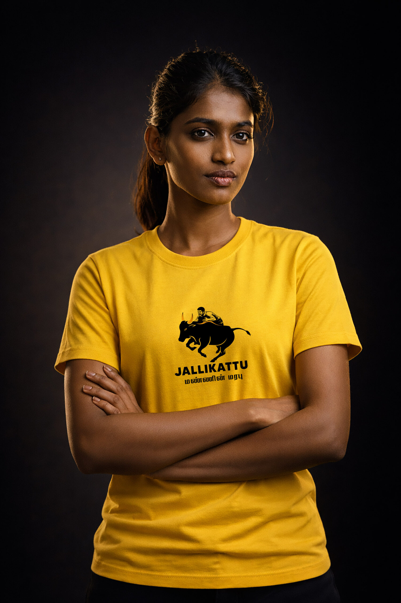 Jallikattu t-shirt women - Tamil Cultural Tees – Jallikattu Heritage Cotton Wear (2026 Edition) 3 Jallikattu T-Shirt Women
