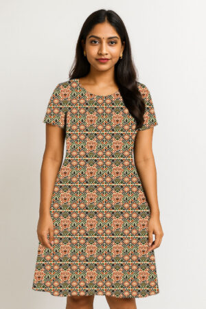 Elegant Tamil Heritage A-Line Dress