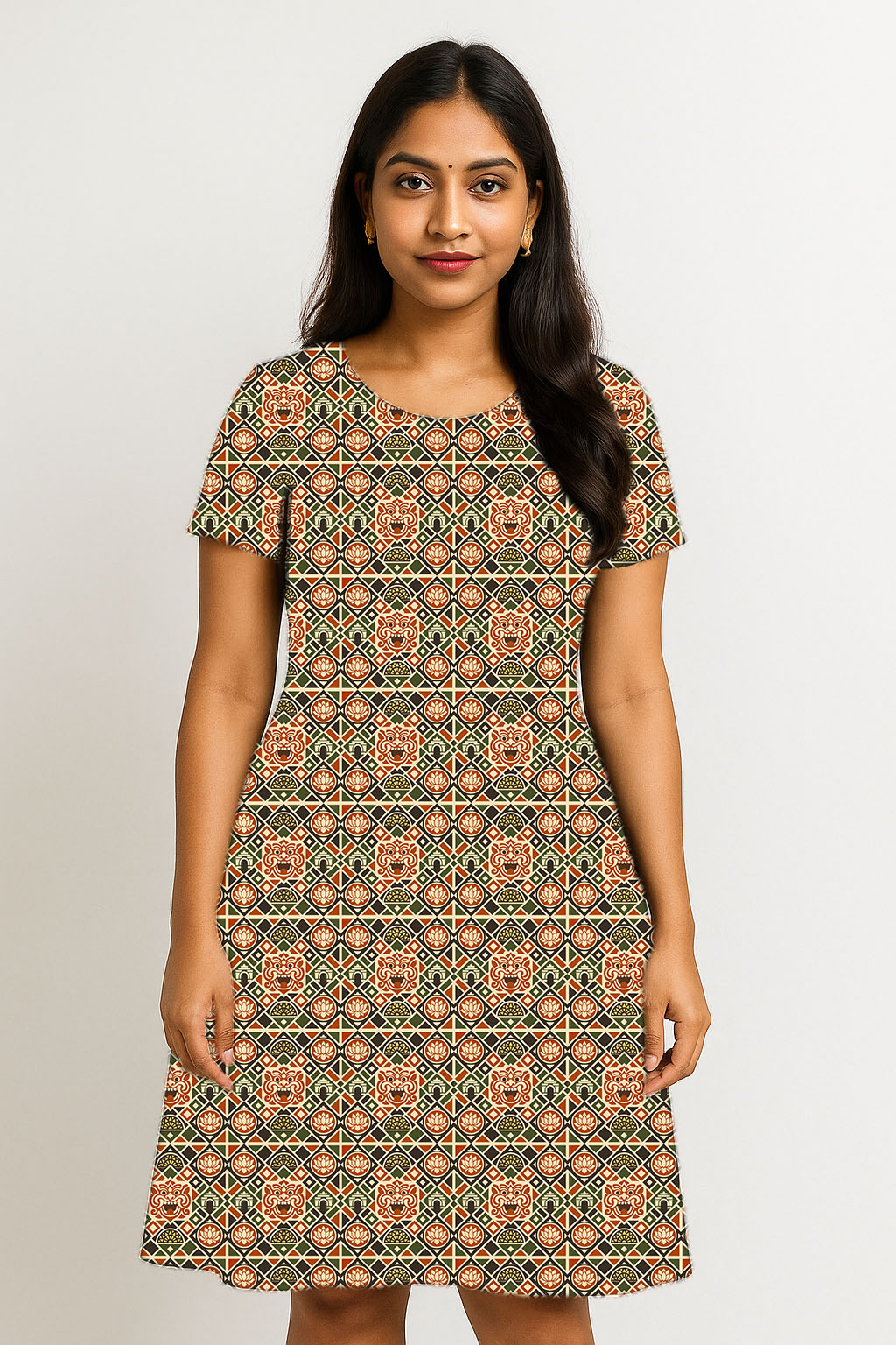 Elegant Tamil Heritage A-Line Dress